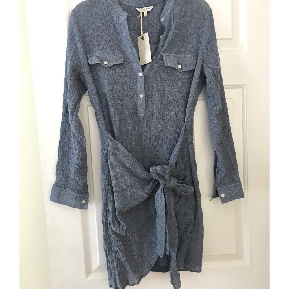 Lucky Brand Chambray Tie Waist Dress - Picture 5 of 8